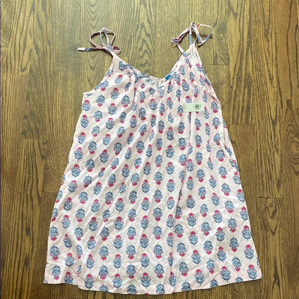 Floral Pink and Blue Sleeveless Dress